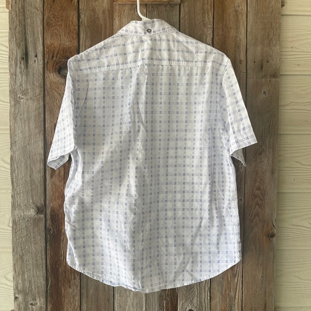 Carbon2Colbalt Medium Men's Button Down Shirt Blue White Pattern - Picture 6 of 8
